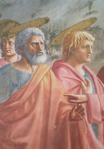 Tribuutgeld: St. Peter bevolen door Christus om een vis te vangen, ook St. Johannes de Evangelist, c.1427